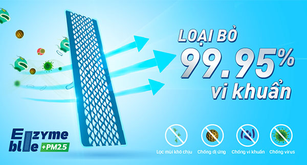 Máy lạnh Daikin FTKB35XVMV - Phin lọc Enzyme Blue kết hợp phin lọc PM2.5 kháng khuẩn, khử mùi và lọc bụi mịn PM2.5